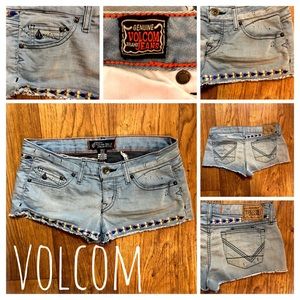 VOLCOM-“Sydney”cut embroidered denim shorts sz5